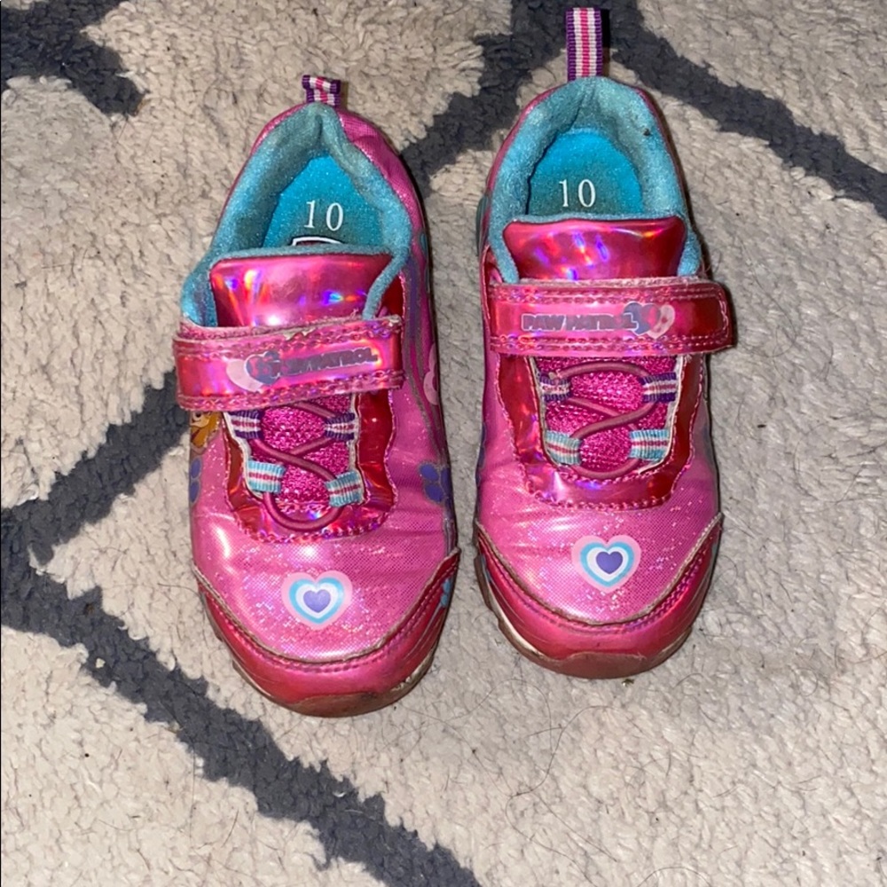 Little girl paw patrol light up shoes